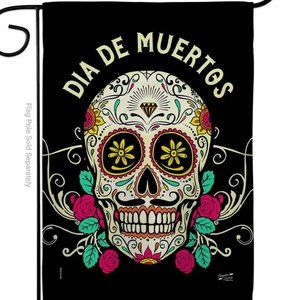 Dia De Muertos Falltime Day of Dead Halloween Mexico Flag Garden Flag 13" x 18.5